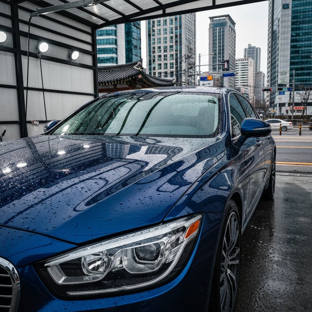 세차 완료된 럭셔리 세단